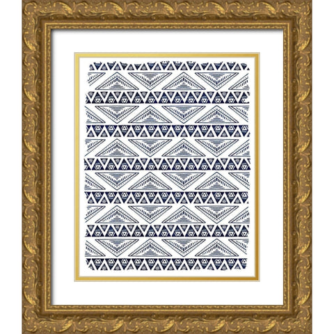 In Blue 2 Gold Ornate Wood Framed Art Print with Double Matting by Allen, Kimberly