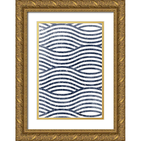 Navy 1 Gold Ornate Wood Framed Art Print with Double Matting by Allen, Kimberly