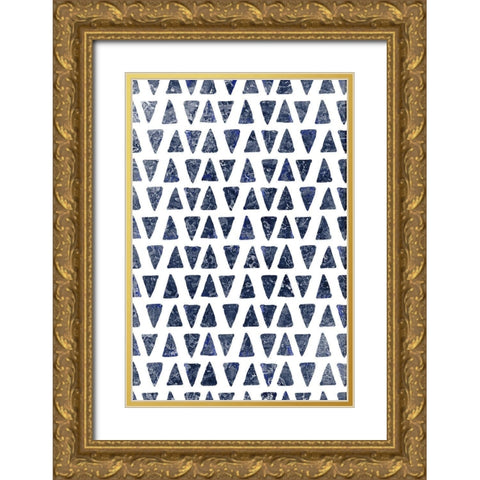 Navy 2 Gold Ornate Wood Framed Art Print with Double Matting by Allen, Kimberly