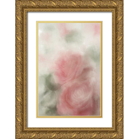 Roses in Bloom v2 Gold Ornate Wood Framed Art Print with Double Matting by Kimberly, Allen