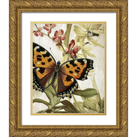 Butterfly World 2 Gold Ornate Wood Framed Art Print with Double Matting by Kimberly, Allen