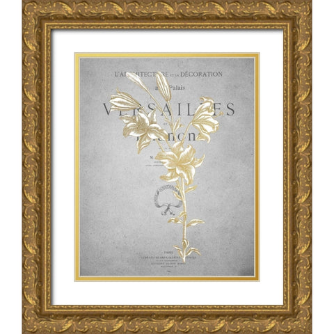 Gold Botanicals 1 Gold Ornate Wood Framed Art Print with Double Matting by Kimberly, Allen