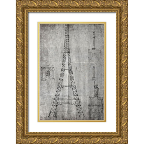Sketches Gold Ornate Wood Framed Art Print with Double Matting by Kimberly, Allen