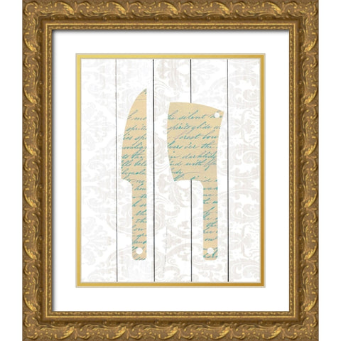 Kitchen Utensils 4 Gold Ornate Wood Framed Art Print with Double Matting by Kimberly, Allen