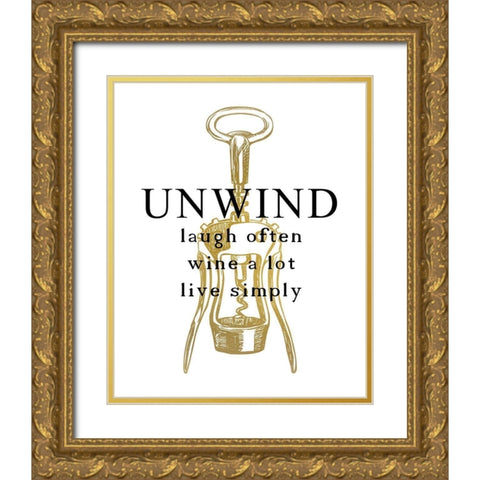 Unwind Gold Ornate Wood Framed Art Print with Double Matting by Kimberly, Allen