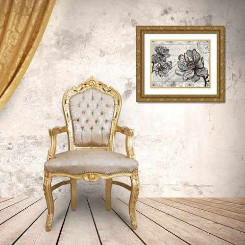 Country Magnolia 4 Gold Ornate Wood Framed Art Print with Double Matting by Kimberly, Allen