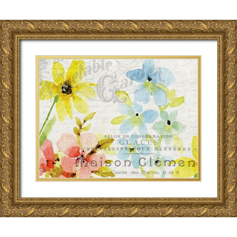 Spring Blooms 2 Gold Ornate Wood Framed Art Print with Double Matting by Kimberly, Allen