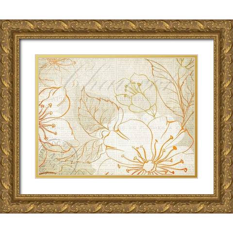 Summer Orange 2 Gold Ornate Wood Framed Art Print with Double Matting by Kimberly, Allen