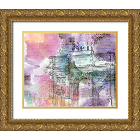 Watercolor Travel 2 Gold Ornate Wood Framed Art Print with Double Matting by Kimberly, Allen