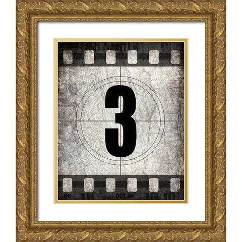 Film 3 Gold Ornate Wood Framed Art Print with Double Matting by Kimberly, Allen