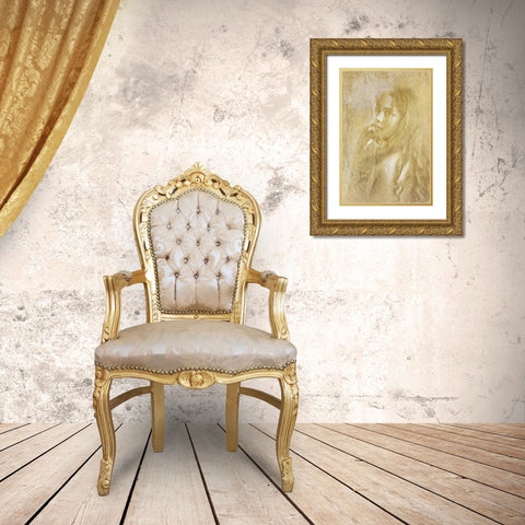 Shaded Gold Gold Ornate Wood Framed Art Print with Double Matting by Kimberly, Allen