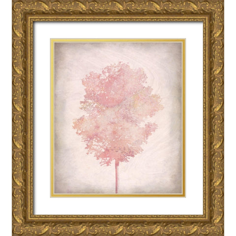 Pink Tree 2 Gold Ornate Wood Framed Art Print with Double Matting by Kimberly, Allen