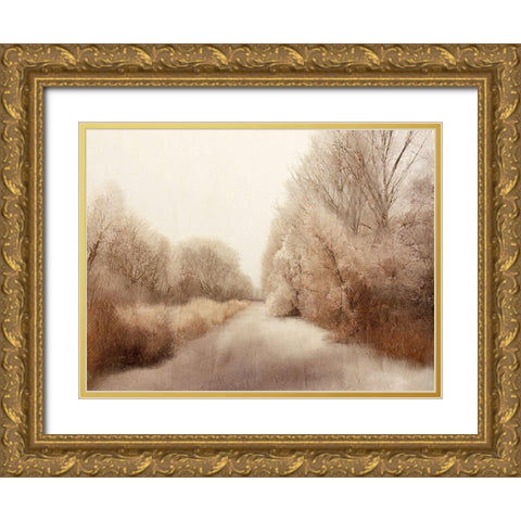 Taupe Sunset Gold Ornate Wood Framed Art Print with Double Matting by Kimberly, Allen