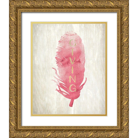 Leaf Tones 2 Gold Ornate Wood Framed Art Print with Double Matting by Kimberly, Allen