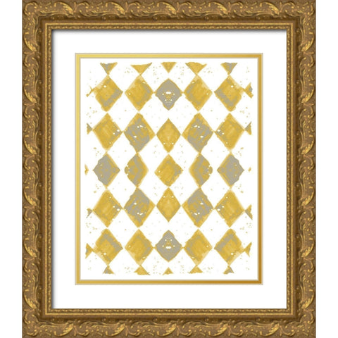 Painted Pattern Mustard 1 Gold Ornate Wood Framed Art Print with Double Matting by Kimberly, Allen