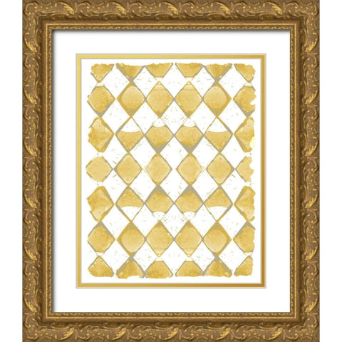 Painted Pattern Mustard 2 Gold Ornate Wood Framed Art Print with Double Matting by Kimberly, Allen
