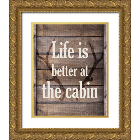 Life is Better Gold Ornate Wood Framed Art Print with Double Matting by Kimberly, Allen