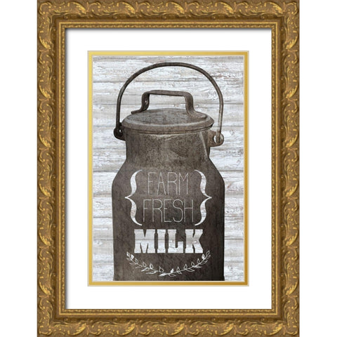 Farm Fresh Milk  Gold Ornate Wood Framed Art Print with Double Matting by Kimberly, Allen