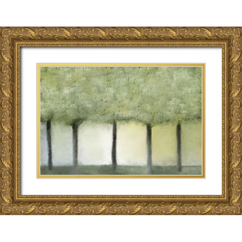 Grove of Trees Gold Ornate Wood Framed Art Print with Double Matting by Kimberly, Allen