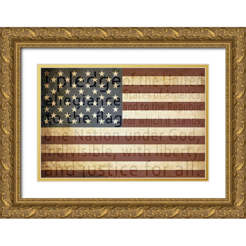 I Pledge Gold Ornate Wood Framed Art Print with Double Matting by Kimberly, Allen