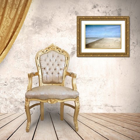 Letters by the Sea Gold Ornate Wood Framed Art Print with Double Matting by Kimberly, Allen
