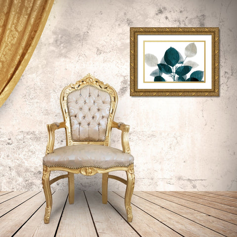Midnight Leaves 1 Gold Ornate Wood Framed Art Print with Double Matting by Allen, Kimberly