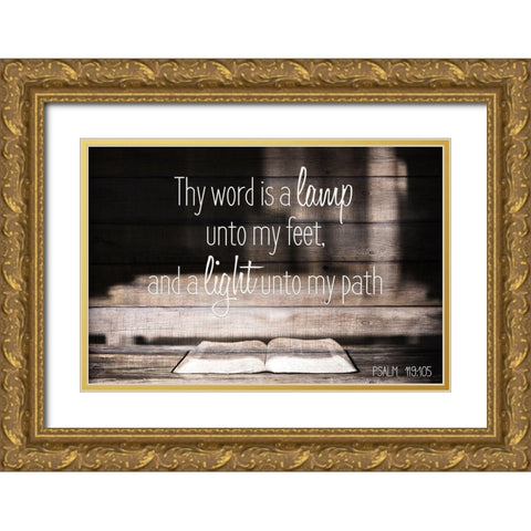 Thy Word Gold Ornate Wood Framed Art Print with Double Matting by Kimberly, Allen