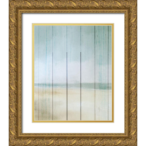 A Day at the Beach  Gold Ornate Wood Framed Art Print with Double Matting by Kimberly, Allen