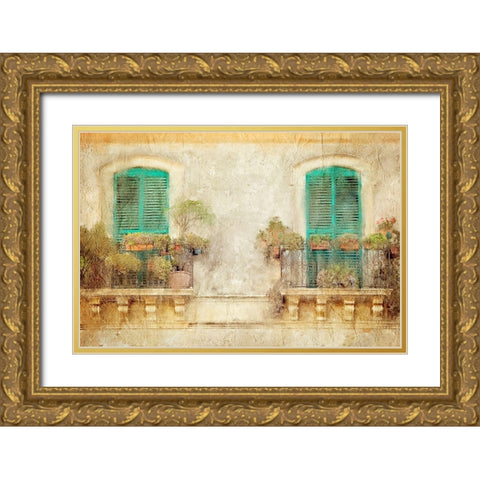From the Balcony Gold Ornate Wood Framed Art Print with Double Matting by Kimberly, Allen