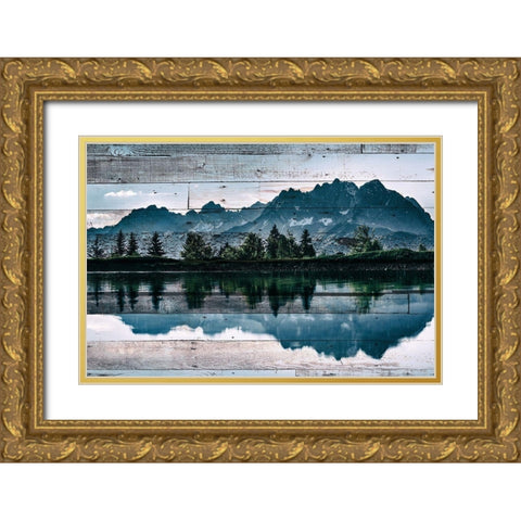 At the Lake C Gold Ornate Wood Framed Art Print with Double Matting by Kimberly, Allen