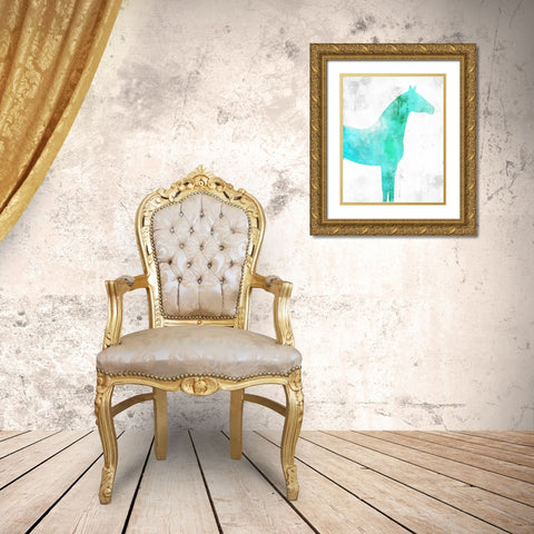 Watercolor Silhouette 5 Gold Ornate Wood Framed Art Print with Double Matting by Kimberly, Allen