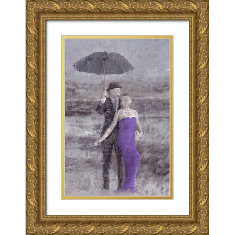 A Dance on the Beach Gold Ornate Wood Framed Art Print with Double Matting by Kimberly, Allen