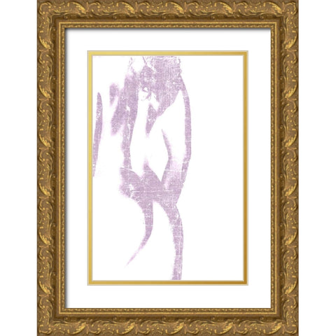 Violet Silhouette 1 Gold Ornate Wood Framed Art Print with Double Matting by Kimberly, Allen