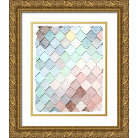 Tiled 1 Gold Ornate Wood Framed Art Print with Double Matting by Kimberly, Allen