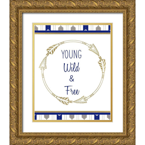 Indigo Dreamer 6 Gold Ornate Wood Framed Art Print with Double Matting by Kimberly, Allen