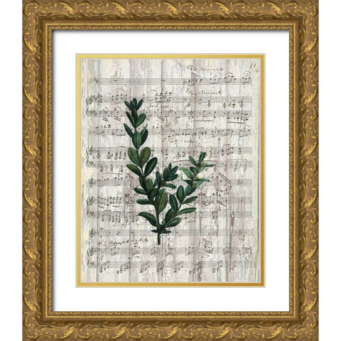 Musical Botanical 1 Gold Ornate Wood Framed Art Print with Double Matting by Kimberly, Allen