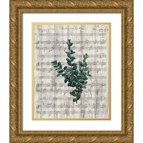 Musical Botanical 3 Gold Ornate Wood Framed Art Print with Double Matting by Kimberly, Allen