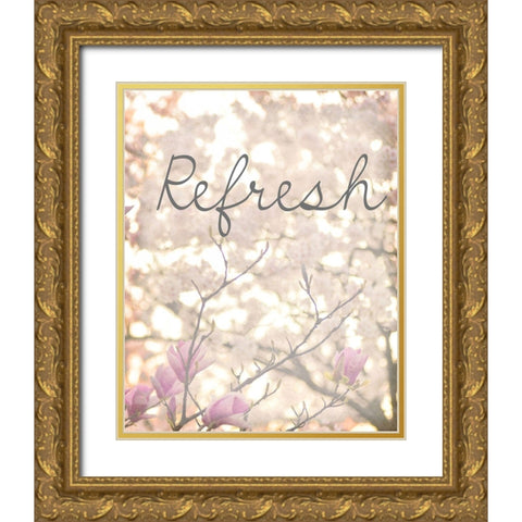 Cherry Blossoms 2 Gold Ornate Wood Framed Art Print with Double Matting by Kimberly, Allen