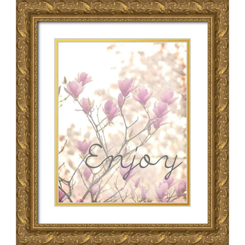 Cherry Blossoms 3 Gold Ornate Wood Framed Art Print with Double Matting by Kimberly, Allen