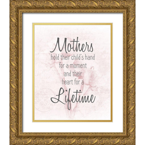 Mothers Hold Gold Ornate Wood Framed Art Print with Double Matting by Kimberly, Allen