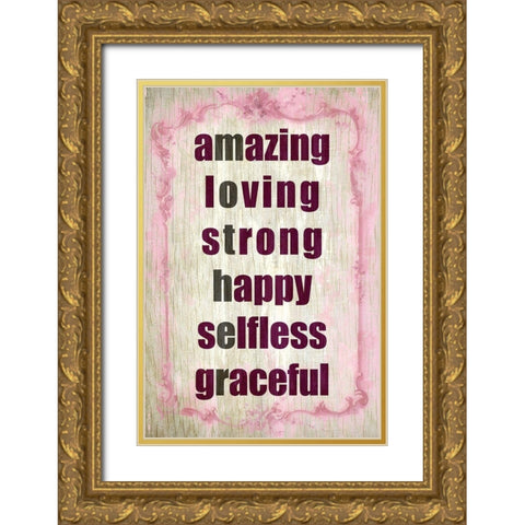 MOTHER Gold Ornate Wood Framed Art Print with Double Matting by Kimberly, Allen