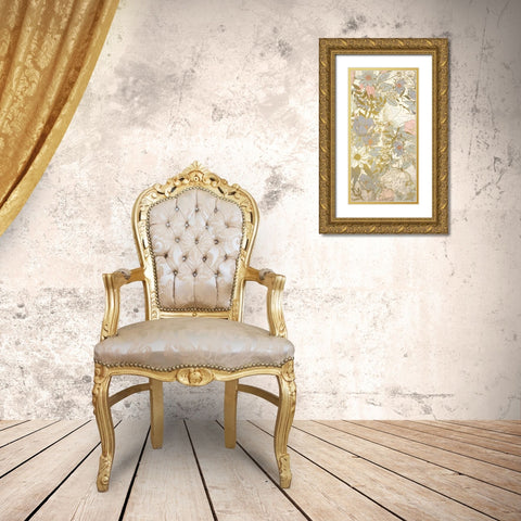 Carte Postale Blooms B Gold Ornate Wood Framed Art Print with Double Matting by Allen, Kimberly
