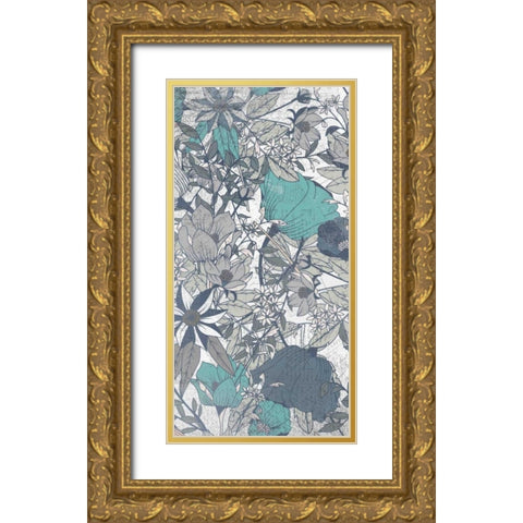 Carte Postale Blooms Mineral 2 Gold Ornate Wood Framed Art Print with Double Matting by Allen, Kimberly