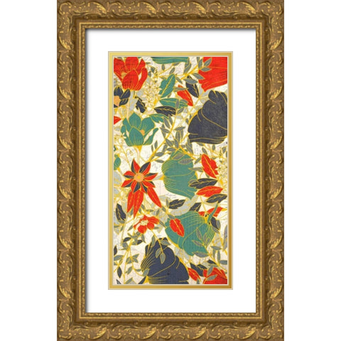 Carte Postale Blooms Henna 1 Gold Ornate Wood Framed Art Print with Double Matting by Allen, Kimberly