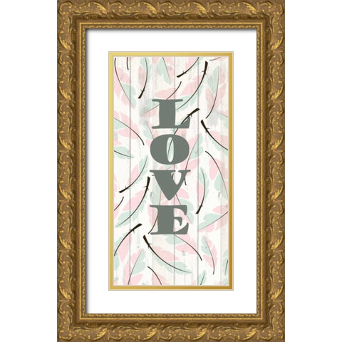 Feathered 1 Gold Ornate Wood Framed Art Print with Double Matting by Allen, Kimberly