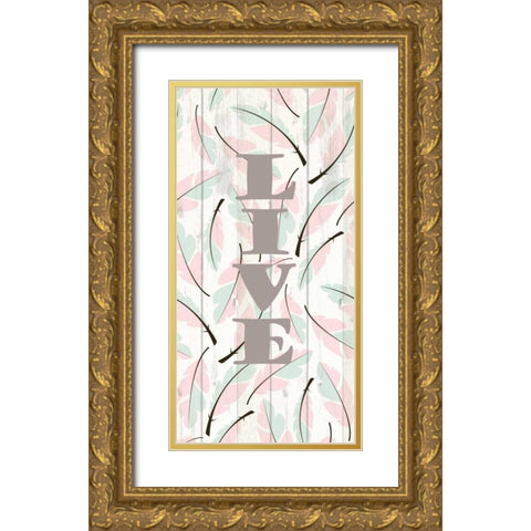 Feathered 2 Gold Ornate Wood Framed Art Print with Double Matting by Allen, Kimberly
