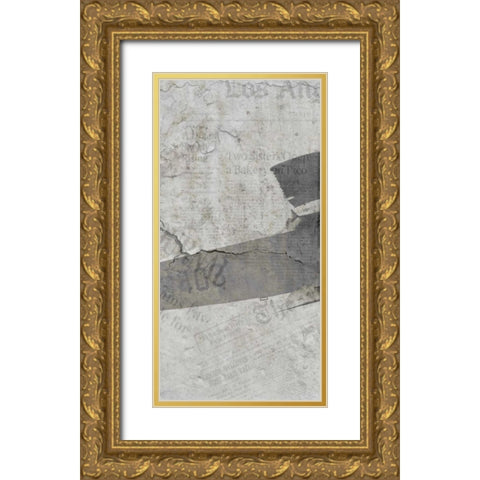 Newspaper Air Travel B Gold Ornate Wood Framed Art Print with Double Matting by Allen, Kimberly