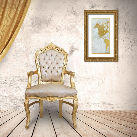 World A Gold Ornate Wood Framed Art Print with Double Matting by Kimberly, Allen