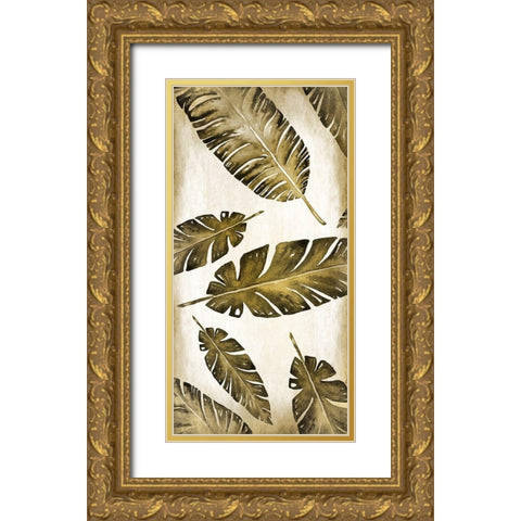 Palm Panel 1 Gold Ornate Wood Framed Art Print with Double Matting by Kimberly, Allen