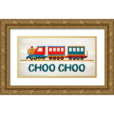 Choo Choo 1 Gold Ornate Wood Framed Art Print with Double Matting by Kimberly, Allen